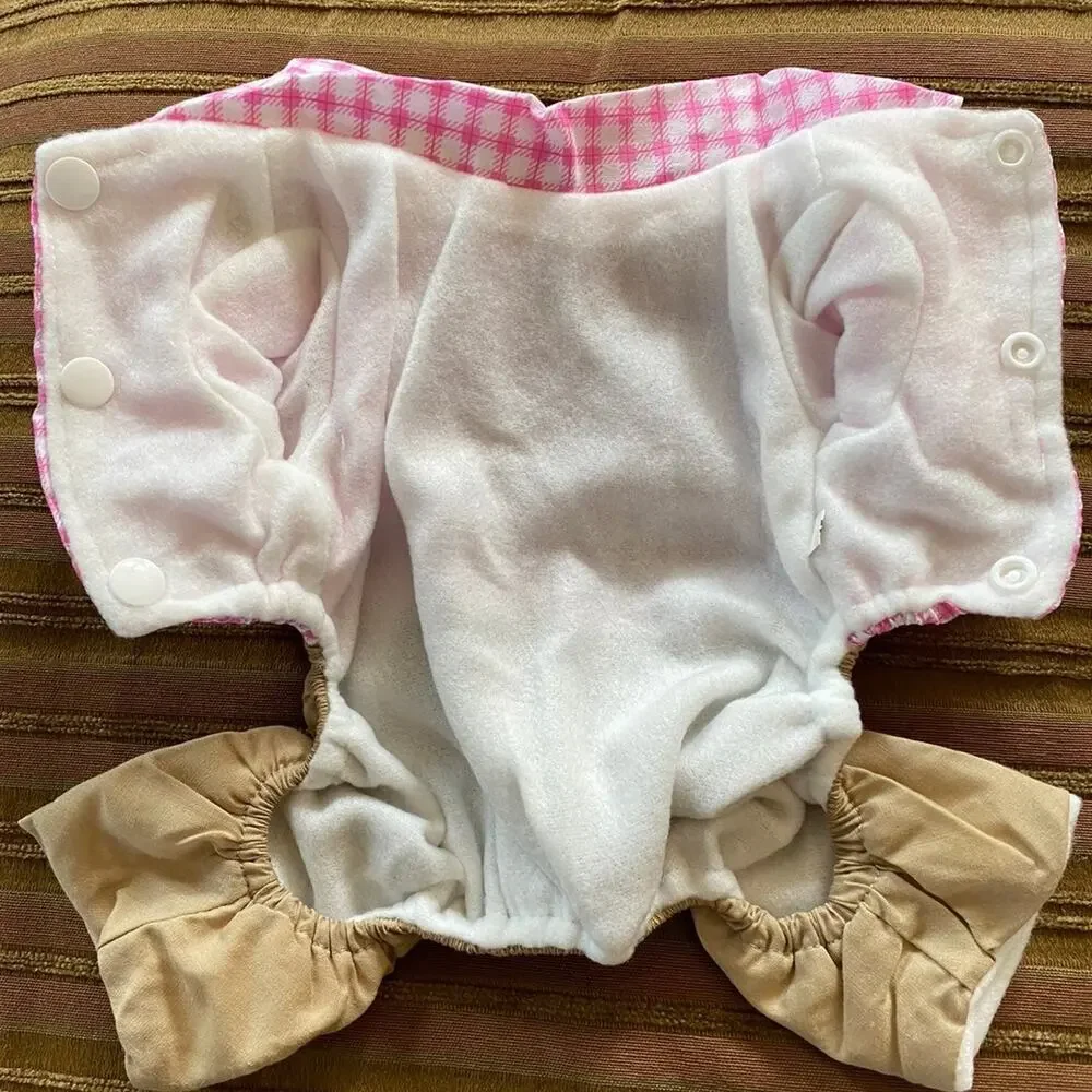 Dog Outfit Dress-Up XS Pink/Blue Khaki Girl Boy Trouser Pants Shirt Clothing